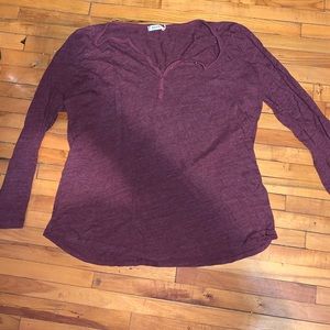 RICKIS - buttoned burgundy 3/4-sleeve